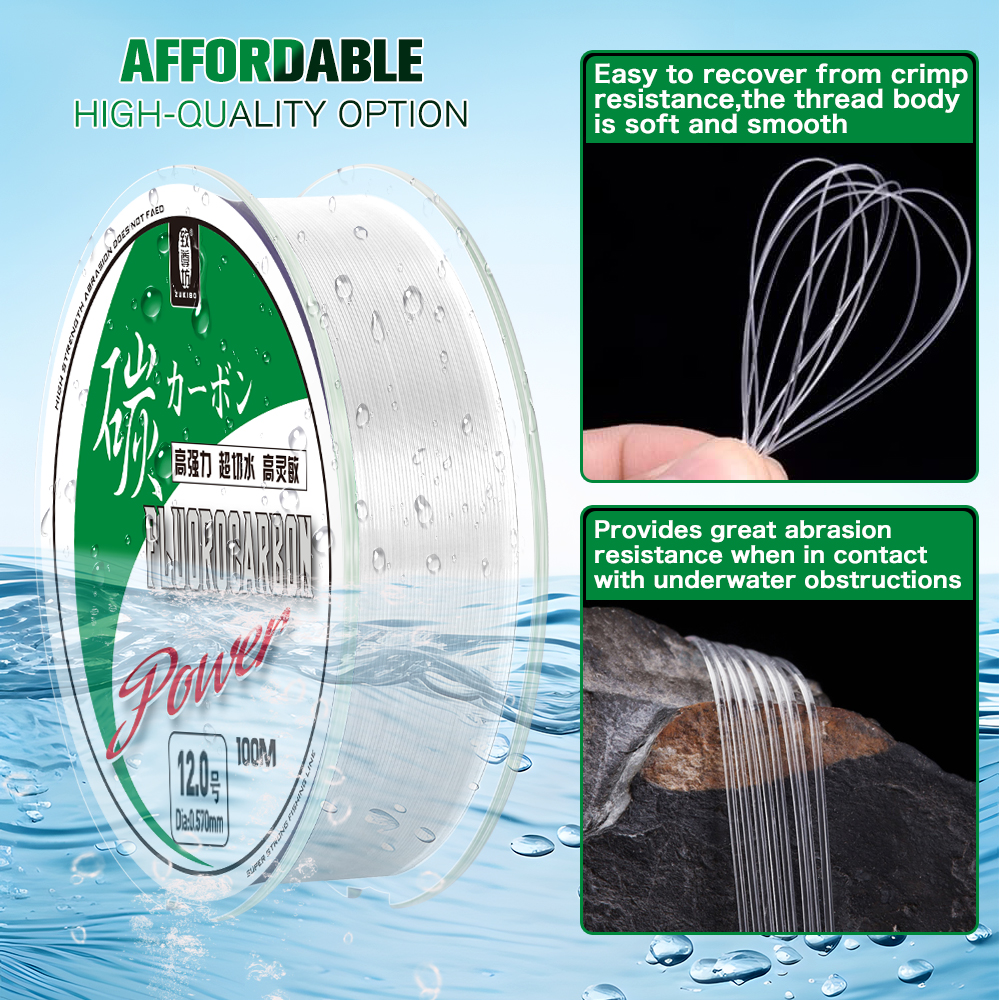 ZUKIBO 50m 100m 100% Fluorocar - Fluorocarbon Line avis et prix