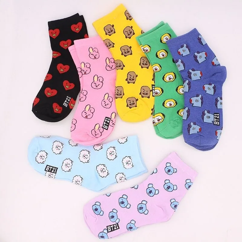 Kawaii BT21 Cartoon Socks Cute - Tippet Line avis et prix