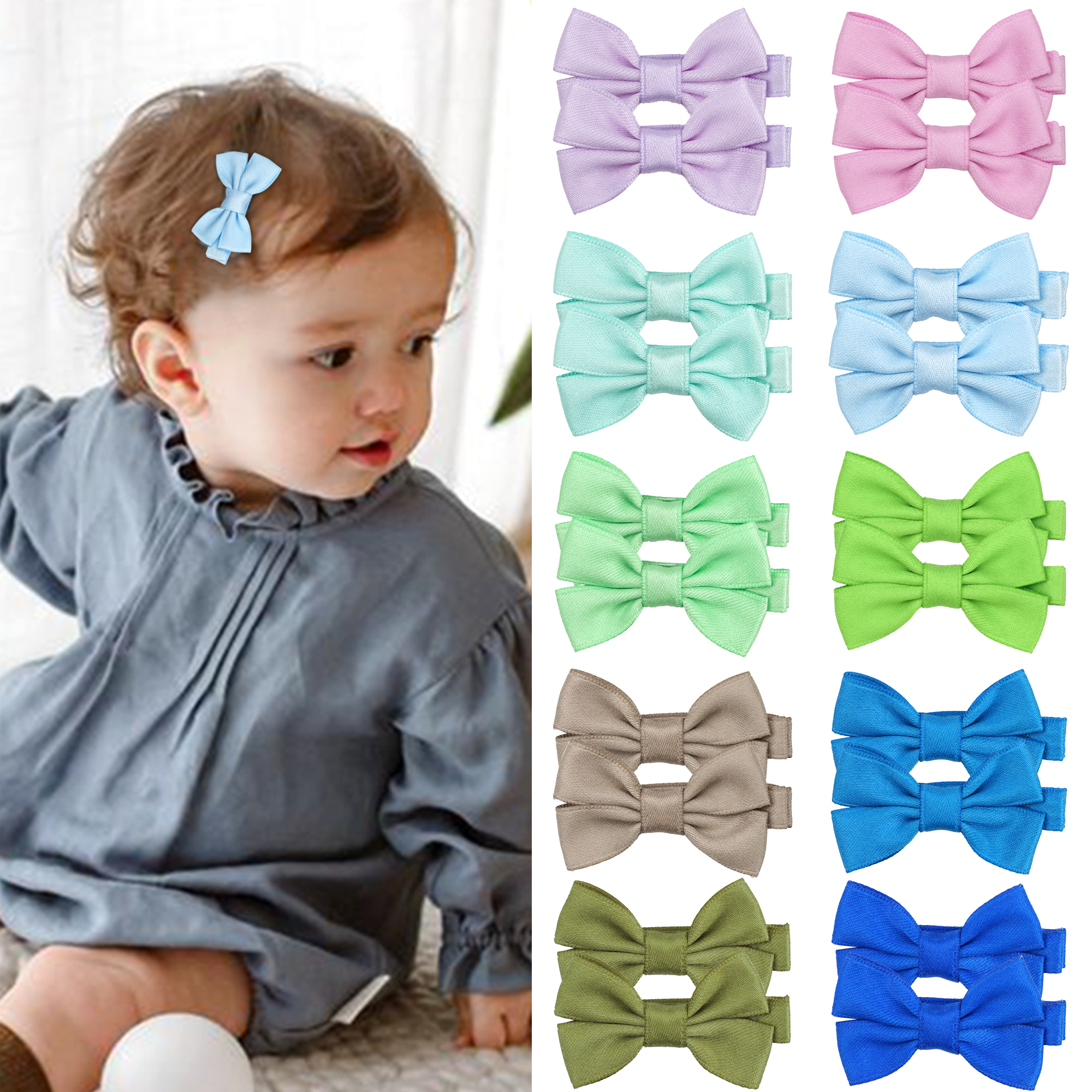 12/20 Pcs 2Inch Baby Hair Bows - Tippet Line avis et prix