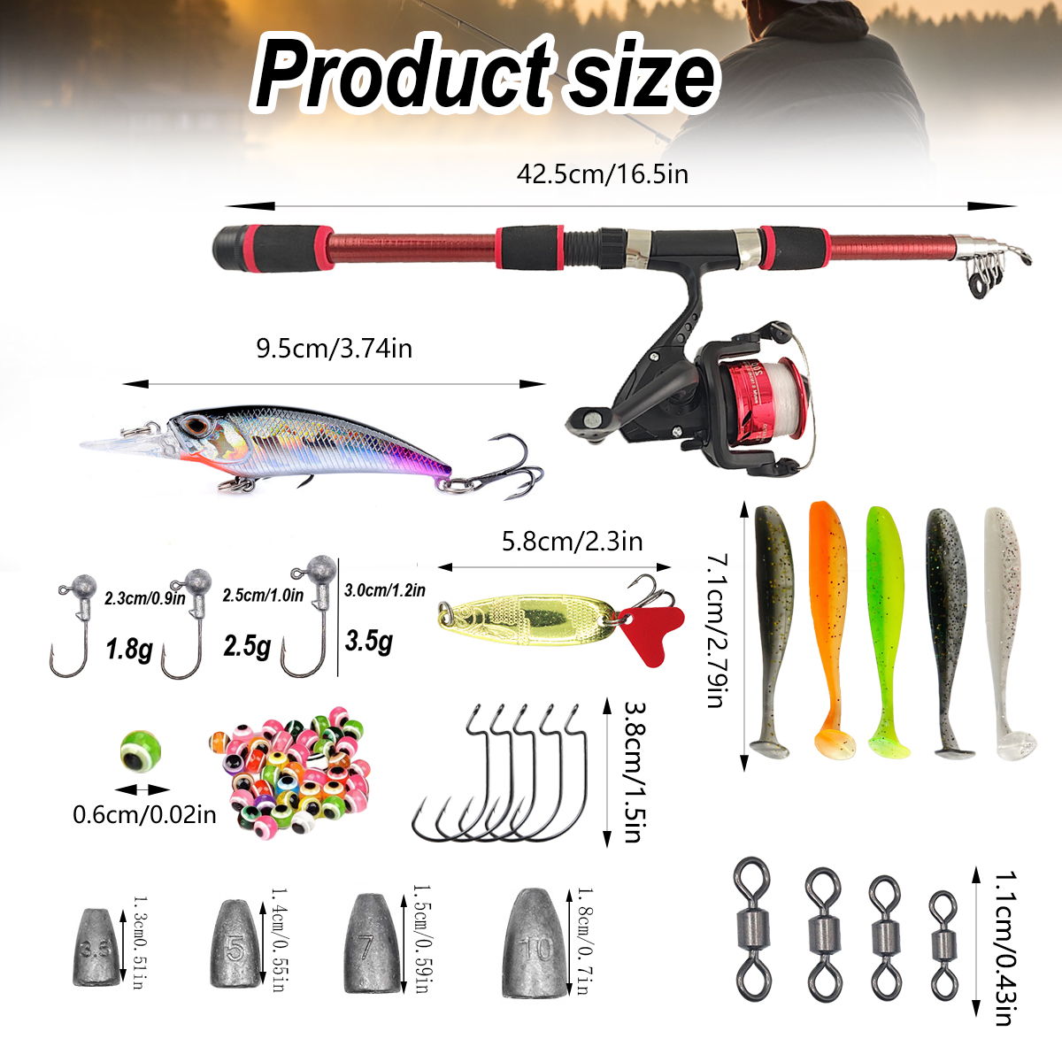 46Pcs Telescopic Fishing Rod R - Freshwater Line avis et prix