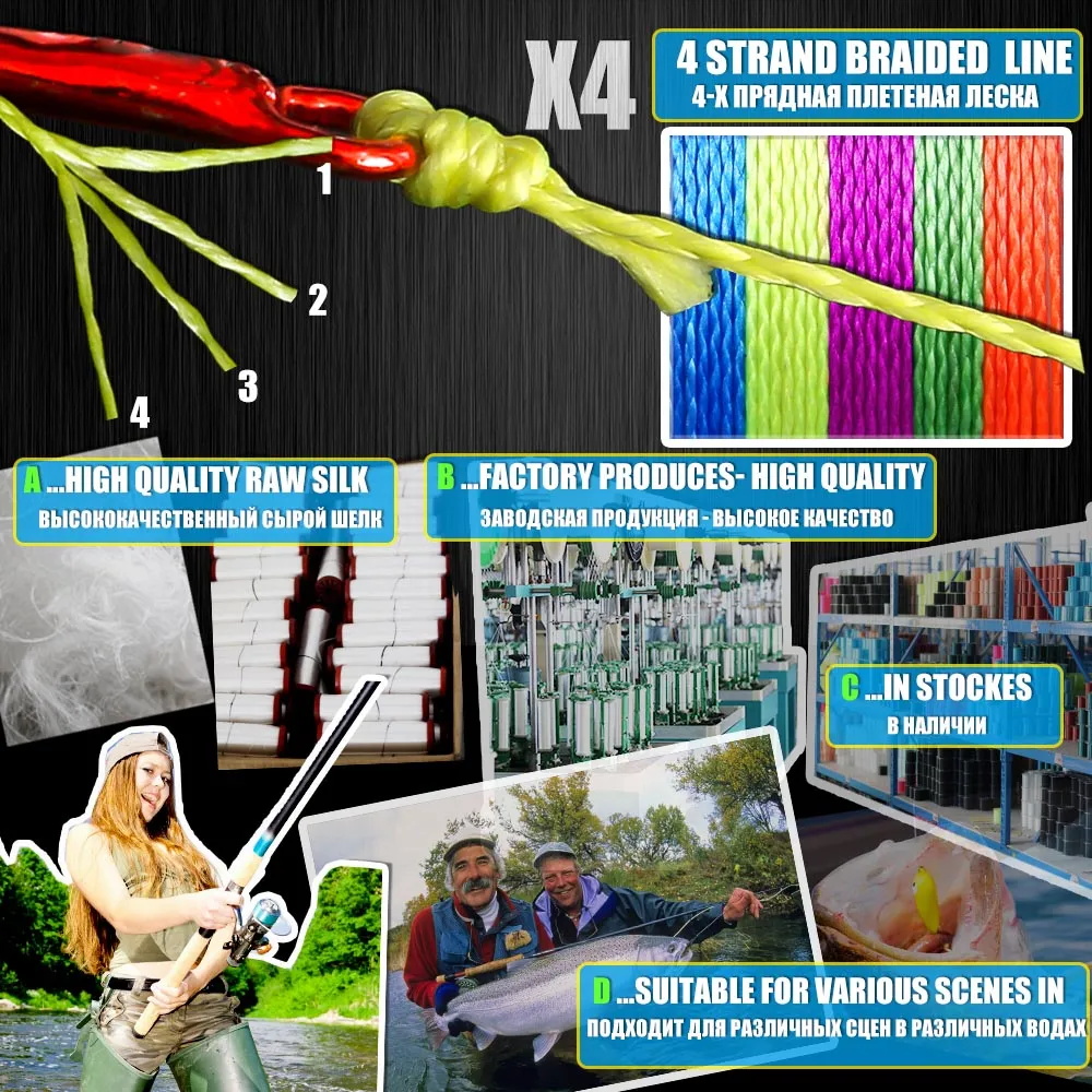BAKAWA 4 Strand Braided fishin - Copolymer Line avis et prix